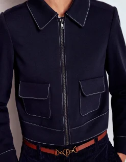 Boden Tenues De Travail|Manteaux & Vestes-Veste avec poches plaquées zippées Bleu marine