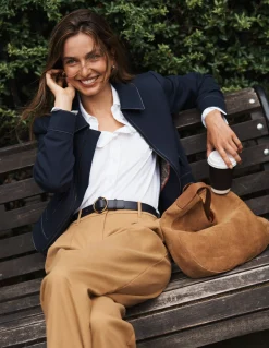 Boden Tenues De Travail|Manteaux & Vestes-Veste avec poches plaquées zippées Bleu marine