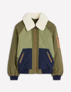 Boden Manteaux & Vestes-Veste bomber à détails en borg Vert des bois