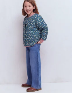 Boden Manteaux & Vestes-Veste bomber fun Motif floral bleu borg