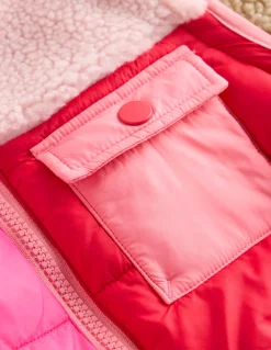 Boden Manteaux & Vestes-Veste 2-en-1 en borg mélangé Colourblock borg rose