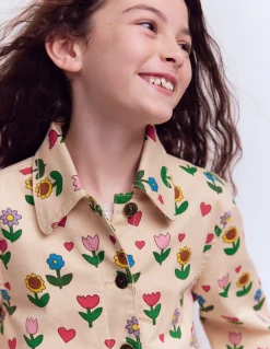 Boden Manteaux & Vestes|Ensembles Assortis-Veste en jean Motif Sunflower Garden ivoire