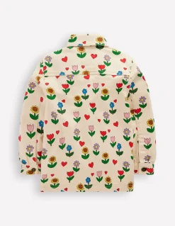 Boden Manteaux & Vestes|Ensembles Assortis-Veste en jean Motif Sunflower Garden ivoire