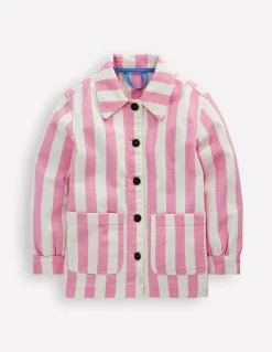 Boden Manteaux & Vestes|Ensembles Assortis-Veste en jean Rayé rose