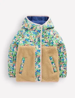 Boden Manteaux & Vestes-Veste Janie en borg mélangé Motif Spring Flowerbed bleu