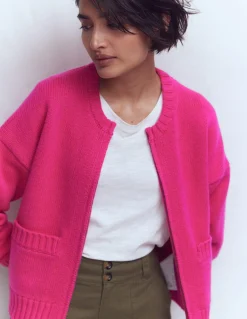 Boden Pulls & Gilets-Veste Maya zippée Rose flamboyant