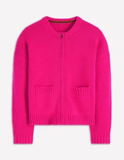 Boden Pulls & Gilets-Veste Maya zippée Rose flamboyant