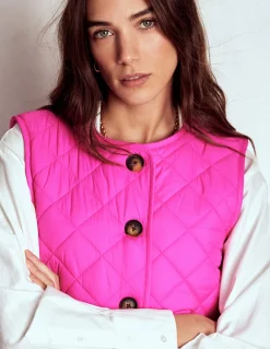 Boden Manteaux & Vestes-Veste sans manches Clerkenwell réversible Ruban rose