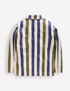Boden Manteaux & Vestes|Ensembles Assortis-Veste style vêtement de travail en toile Rayé bleu et vert