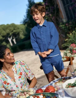 Boden Manteaux & Vestes-Veste style vêtement de travail en toile Bleu sodalite