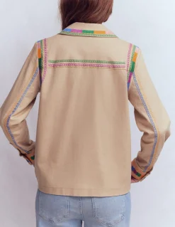 Boden Manteaux & Vestes-Veste utilitaire brodée Camel chiné