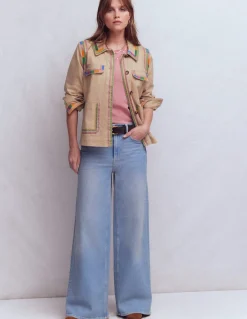 Boden Manteaux & Vestes-Veste utilitaire brodée Camel chiné