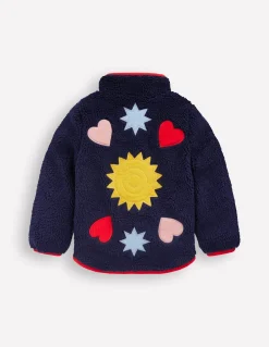 Boden Manteaux & Vestes-Veste zippée Eden en borg Borg à appliqué céleste