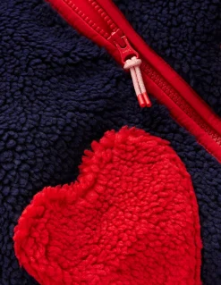 Boden Manteaux & Vestes-Veste zippée Eden en borg Borg à appliqué céleste