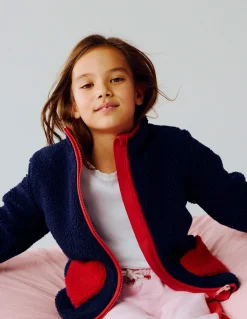 Boden Manteaux & Vestes-Veste zippée Eden en borg Borg à appliqué céleste