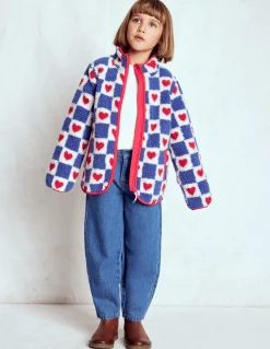 Boden Manteaux & Vestes-Veste zippée Eden en borg Motif Heart Stamp bleu