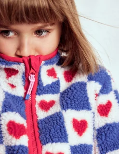 Boden Manteaux & Vestes-Veste zippée Eden en borg Motif Heart Stamp bleu