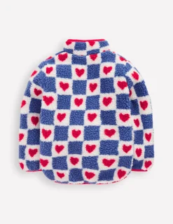 Boden Manteaux & Vestes-Veste zippée Eden en borg Motif Heart Stamp bleu